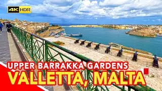 VALLETTA MALTA | Tour of Upper Barrakka Gardens in Valletta [4K]