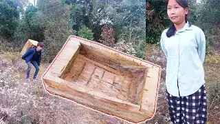 Adhiraj making wooden pig pot for mom II Adhiraj Anita working for mom@Manjitamrnati
