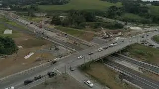 Drone view of Interstate 83 Mt Rose interchange construction
