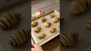Chocolate croissant rolls!#cute #youtubeshorts#baking#food #gilmoregirls #viralvideo #bakingtherapy