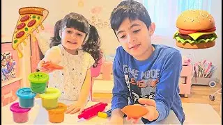 Making Colorful Clay Pizzas! Maya And Ryan Get Creative. Kids Fun Video