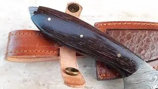 Custom Handmade Damascus Steel IBEX Hunting Skinner Knife Beautiful Wenge Wood Handle BY FS CUTLERY