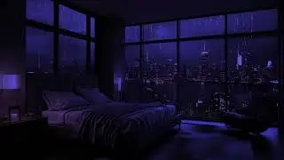 Regenger&auml;usche f&uuml;r tiefen Schlaf 🎧 Gem&uuml;tliches Schlafzimmer mit Stadtblick &ndash; Regen-ASMR