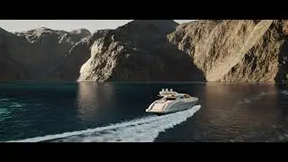 Houdini and Blender flip fluids Boat, Gaea Mountains.