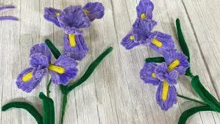 Easy Pipe Cleaner Iris | How to make Beautiful Iris flower With pipe cleaners | Very Easy DIY Crafts