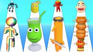 Tall Man Run, Juice Run, Long Neck Run, Sandwich Runner - Satisfying Mobile Games All Levels ZQ453K