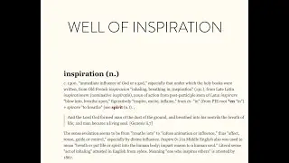 Kai's Photo Topic: Well of Inspiration