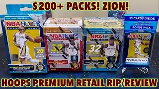 2019-20 Panini NBA Hoops Premium Stock Basketball Retail Blaster, Hanger, & Multi-Pack Cello Break