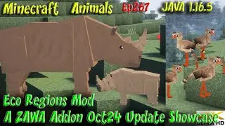 Eco Regions Mod | A ZAWA Addon Showcase Oct24 Update JAVA 1.16.5 Minecraft Animals Ep267