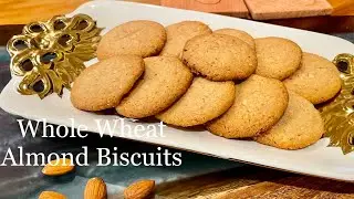 Eggless Whole Wheat Almond Cookies | Atta Badam Biscuits