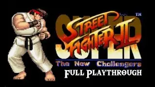 Super Street Fighter II: The New Challengers - Sega Genesis - Ryu Full Playthrough