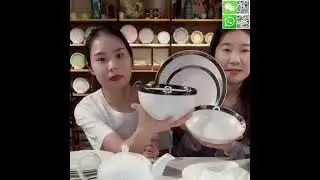Stoneware  Dinnerware Set with golden rim