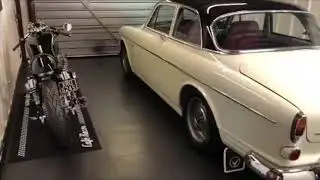 Double Garage Flooring Installation Using Garage Style Ltd PVC Garage Floor Tiles - Classic Cars