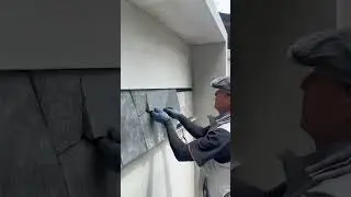 モデルハウスの外構施工中👷&zwj;♂️大きな門柱の真ん中は乱張石を🪨#豊橋#外構 #エクステリア #門柱#乱張石
