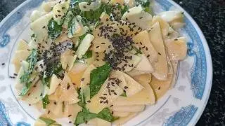 Delicious combination - Stir fry Bamboo Sprout with Laksa leaves | Cooking Simple Food