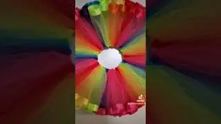 Rainbow ribbon trim tutu made by me! This is my favorite tutu to make.