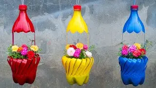 How I use discarded plastic bottles to make beautiful flower pots to decorate my living space