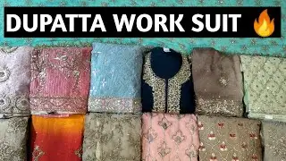 fancy dupatta work suit 🔥 for modern marriage