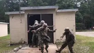 Army Trainees Leaving Gas Chamber. Ft. Benning, Georgia