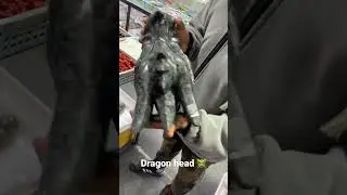 Dragon head 🐲 carved in Larvikite stone; wise & protective stone #crystals #dragon #larvikite