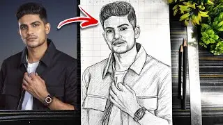 How to draw Shubman Gill, Gujrat Titans Shubhman Gill Drawing Outline, शुबमन गिल को चित्र कैसे बनाए