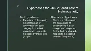 Hypotheses for the Chi-Squared Test for Homogeneity