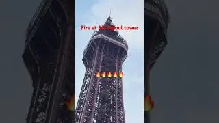 Blackpool tower on fire (false alarm) #blackpool #fire