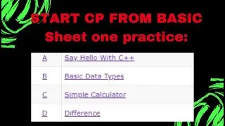Sheet one training for beginners : cp with c++;