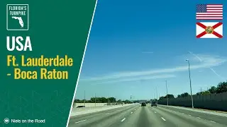 Driving in Florida, USA: Florida Turnpike from Fort Lauderdale to Boca Raton