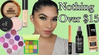 FULL FACE NOTHING OVER $15 | AFFORDABLE MAKEUP TUTORIAL
