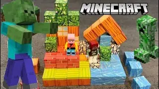 6 Minutes Minecraft magic cubes House assembly ( with music )