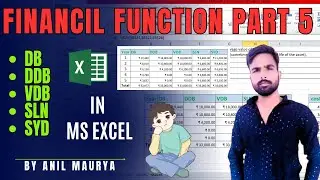 DB, DDB, VDB, SLN & SYD Function in excel | How to Calculate Depreciation in MS Excel