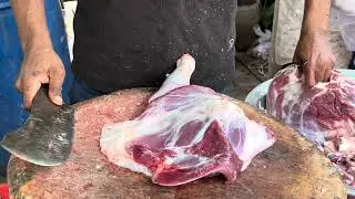 Meradiya Bazar RoadSide Muttopn Shop - Amazing Mutton Cutting Video |