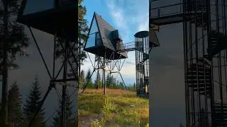 Elevated Tiny House: Stunning A-Frame Cabin in the Treetops of Norway #aframecabin #tinyhouse