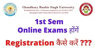 CRSU online exams 1st sem 1st year April 2021 how to register for online exams? #Crsu