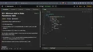 🔧 Minimum Add to Make Parentheses Valid | LeetCode Problem 921 | C++ Solution 🚀