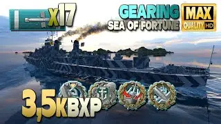 Destroyer Gearing on map Sea of Fortune, 253k damage - World of Warships