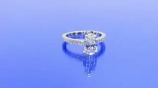 1.76 Carat (ctw)Pear Cut Lab-Grown Engagement Ring in 14k Gold 1001 0186