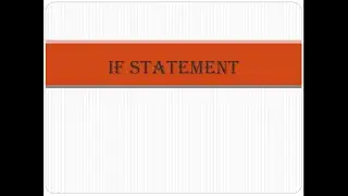 Lecture 13 If statement in C