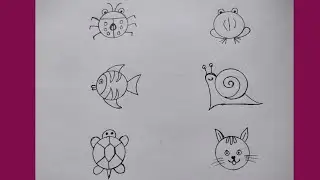 Drawing idea with circle/easy drawing/Circle drawing animals/animals