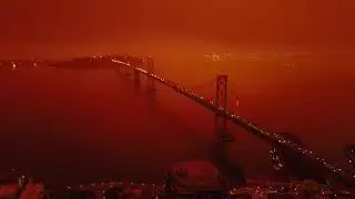 Apocalyptic Orange Sky over San Francisco