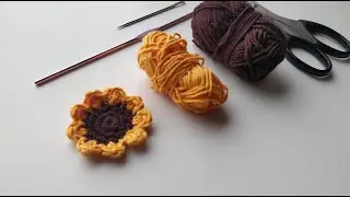 Crochet a Mini Sunflower Quick Tutorial