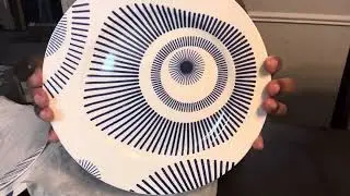 Bruntmor Dinner Plates Set of 9 Porcelain Blue and White Dinner Plates