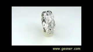 Vintage Wedding Band .40ct. T.W. Diamond & White Gold 1940's-1950's - J35950