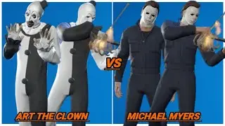 ART THE CLOWN Vs MICHAEL MYERS Showcase with New Dances & Emotes| Fortnitemares 2025