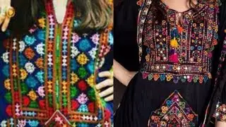 #handwork #neckdesign sindhi balochi work@style and hand work
