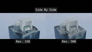 Blender Flip Fluid Addon - Resolution Comparison Test 1