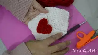 saint valentine, enveloppe au crochet cadeau