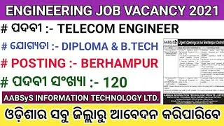 Engineering Job Vacancy Odisha 2021 . AABSyS Job Recruitment Odisha 2021 . Odisha Job Vacancy 2021 .