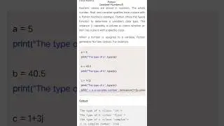 Datatype- Numbers 
